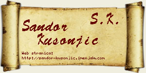 Šandor Kusonjić vizit kartica